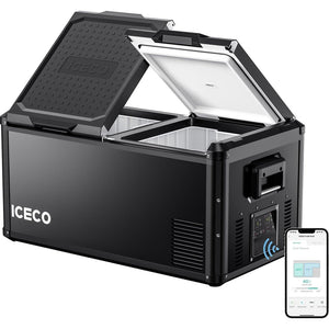 ICECO 79.2QT VL75ProD 12V Robust Portable Freezer with PB1000 Power Station – Dual Zone