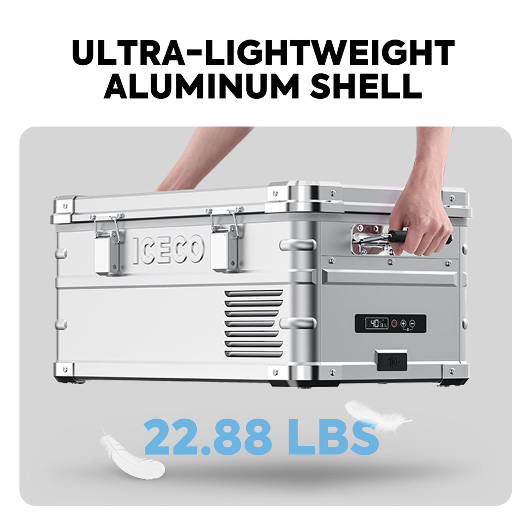 ICECO APL20 12V Light Duty Aluminum Freezer – 21QT Single Zone + Magnetic Power Bank