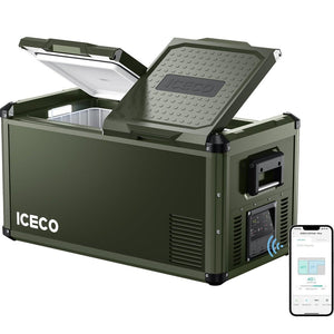 ICECO 79.2QT VL75ProD Olive 12V Heavy Duty Portable Fridge Freezer – Dual Zone Ships Out in Mid-July