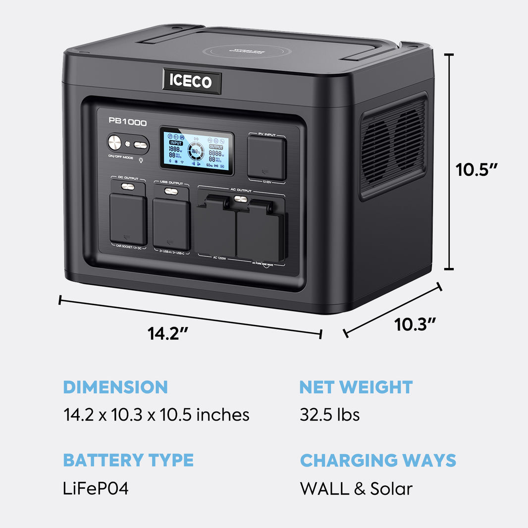 ICECO 79.2QT VL75ProD 12V Robust Portable Freezer with PB1000 Power Station – Dual Zone