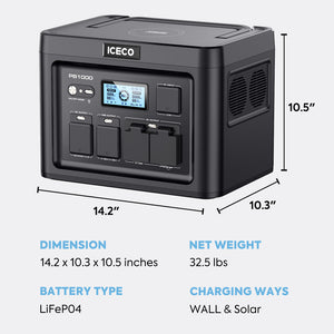 ICECO 47.5QT VL45ProS 12V Portable Fridge Freezer with PB1000 Power Station – Single Zone