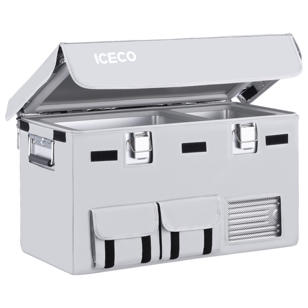 ICECO APL35 12V Ultra-light Dual Zone Aluminum Freezer with Insulated Cover – 37QT