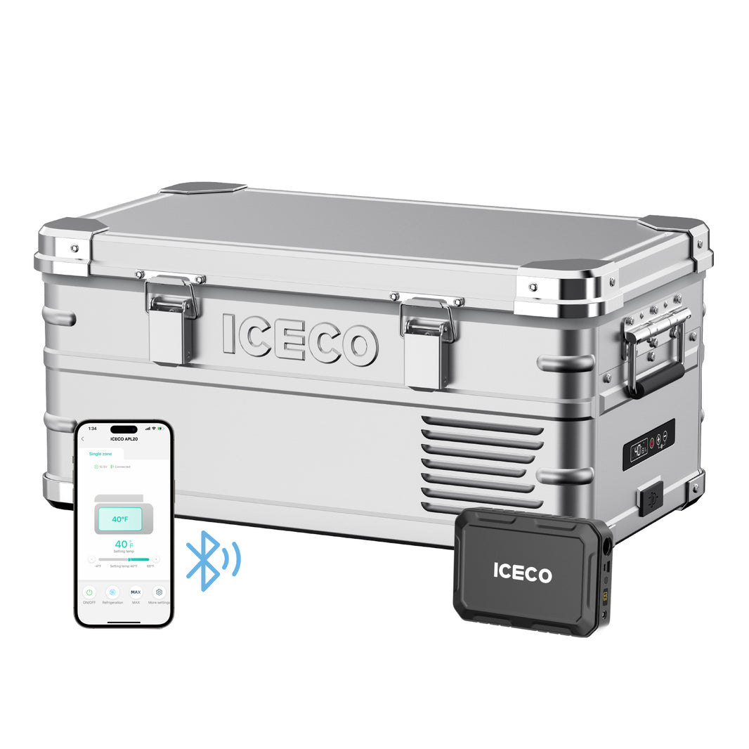 ICECO APL20 12V Light Duty Aluminum Freezer – 21QT Single Zone + Magnetic Power Bank