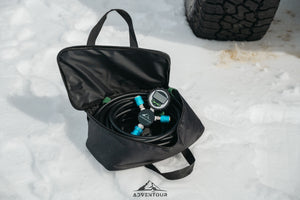 Adventour Super Tire Inflation Combo: 4-cylinder Portable Air Compressor+4-way Inflation Hose