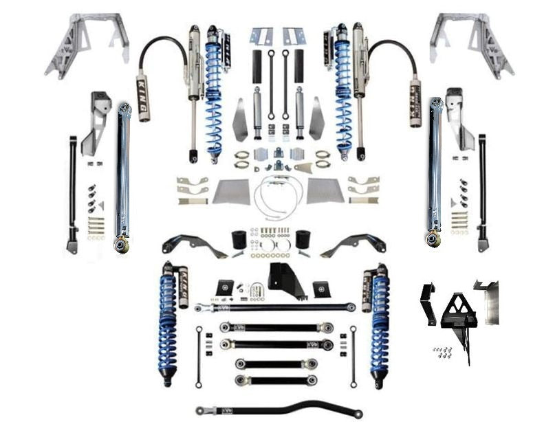 EVOMFG JT (DIESEL) KING Front Double Throw Down Long Arm Rear 2.5 Inch KING Coilover Bypass PRO PLUS JEEP GLADIATOR