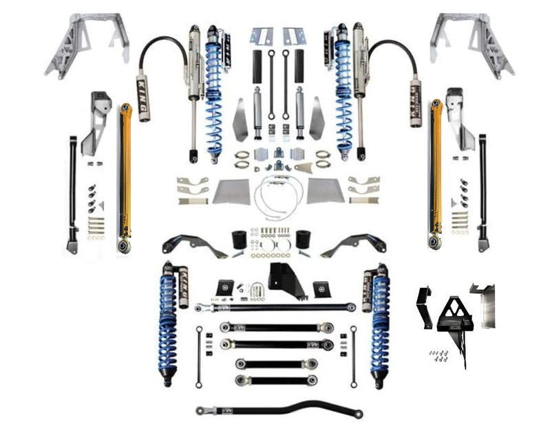 EVOMFG JT (DIESEL) KING Front Double Throw Down Long Arm Rear 2.5 Inch KING Coilover Bypass PRO PLUS JEEP GLADIATOR