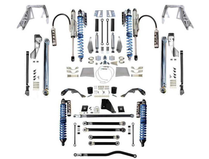 EVOMFG JT (GAS) KING Front Double Throw Down Long Arm Front 2.5 inch KING Coilover Bypass Rear PRO PLUS JEEP GLADIATOR