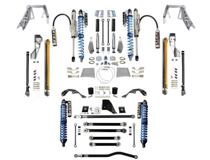 EVOMFG JT (GAS) KING Front Double Throw Down Long Arm Front 2.5 inch KING Coilover Bypass Rear PRO PLUS JEEP GLADIATOR