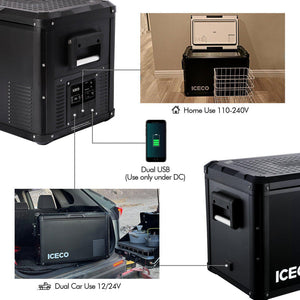 ICECO 79.2QT VL75ProD 12V Robust Portable Freezer with PB1000 Power Station – Dual Zone