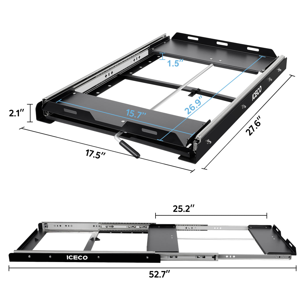 ICECO APL35 12V Ultra-light Dual Zone Aluminum Freezer with Slide Mount – 37QT