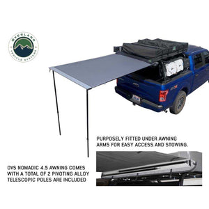 OVS HD Nomadic 4.5' Awning - Grey Body, Green Trim & Black Travel Cover