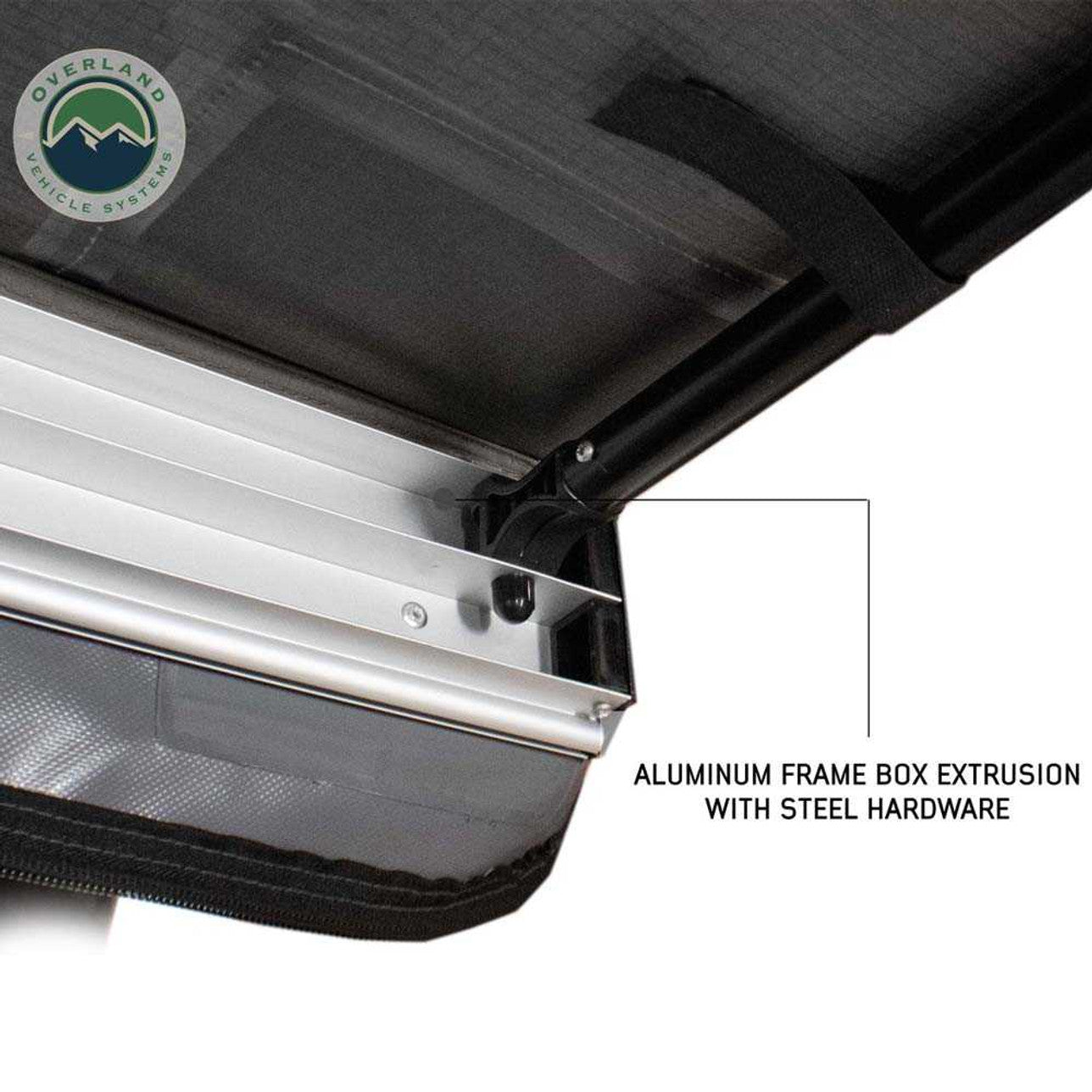 OVS HD Nomadic 4.5' Awning - Grey Body, Green Trim & Black Travel Cover