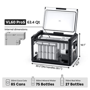 ICECO 63.4QT VL60ProS 12V Portable Fridge Freezer – Single Zone