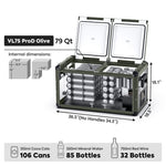 Load image into Gallery viewer, ICECO 79.2QT VL75ProD Olive 12V Heavy Duty Portable Fridge Freezer – Dual Zone Ships Out in Mid-July
