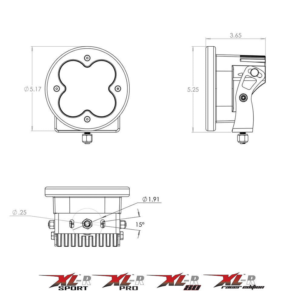 Baja Designs XL-R Pro LED Auxiliary Light Pod Pair - Universal