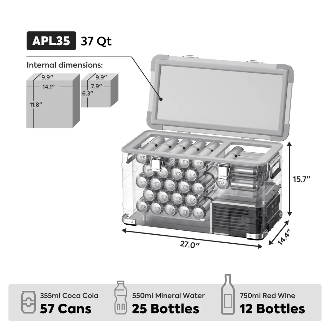 ICECO  35L APL35 Ultralight Dual Zone Aluminum Freezer