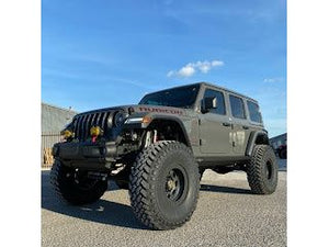 EVOMFG JLU Diesel KING Front 2.5 Inch Double Throwdown Rear 2.5 Inch Coilover Bypass HC Long Arm PRO PLUS, BLACK, 4 Door
