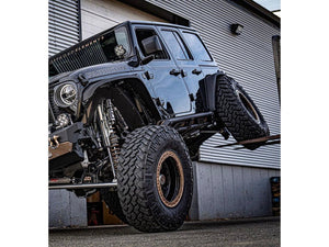 EVOMFG JLU Diesel KING Front 2.5 Inch Double Throwdown Rear 2.5 Inch Coilover Bypass HC Long Arm PRO PLUS, BLACK, 4 Door