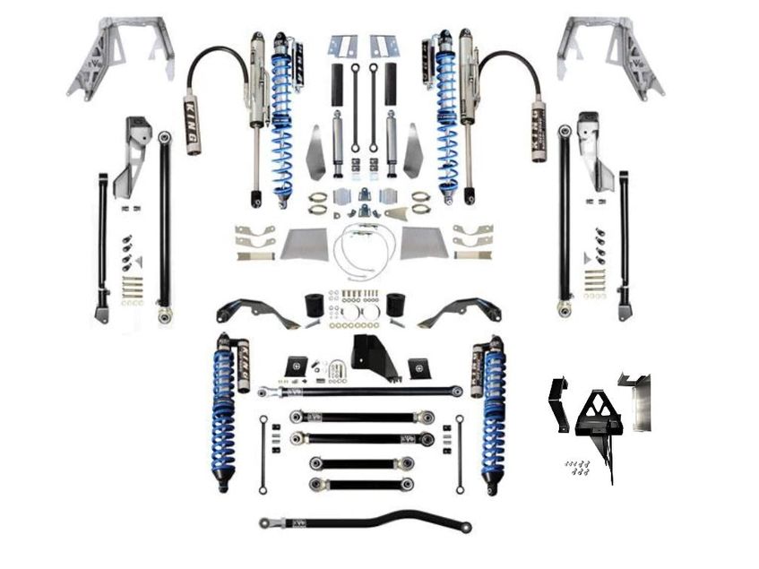 EVOMFG JT (DIESEL) KING Front Double Throw Down Long Arm Rear 2.5 Inch KING Coilover Bypass PRO PLUS JEEP GLADIATOR
