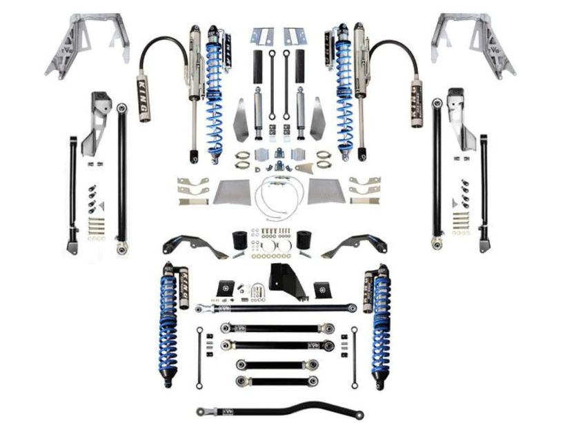 EVOMFG JT (GAS) KING Front Double Throw Down Long Arm Front 2.5 inch KING Coilover Bypass Rear PRO PLUS JEEP GLADIATOR