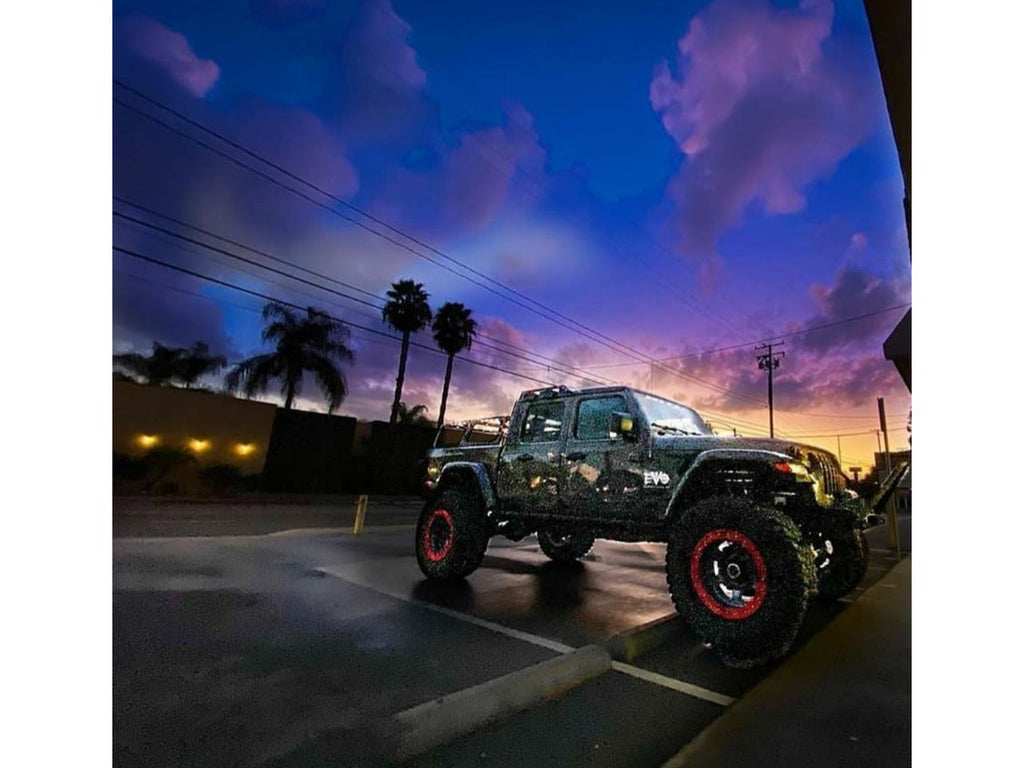EVOMFG JT (GAS) KING Front Double Throw Down Long Arm Front 2.5 inch KING Coilover Bypass Rear PRO PLUS JEEP GLADIATOR